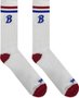 Meia Bazon Cano Medio Listra Logo - Branco/Azul/Vermelho