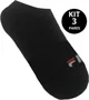 Meia Fila Cano Invisível Kit/3 Pares Masculino Sport Group - Preto