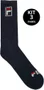 Meia Fila Cano Longo Kit/3 Pares 39-43 Masculino - Preto