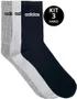 Meia Unissex Adidas Linear Crew Kit/3 Pares Cano Medio - Mescla/Branco/Preto