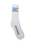 Meia Unissex Dhoobasic Dist 100% Macia e Transpirável - Branco/Azul
