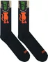 Meia Unissex Gnarly Biru-Biru Cano Longo Algodão Macio - Black/Orange