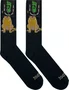 Meia Unissex Gnarly Caramelo Cano Longo Algodão Macio - Preto