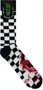 Meia Unissex Gnarly Noveline Check Cano Longo Algodão Macio - Black/White