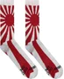 Meia Unissex Gnarly Sun Cano Longo Algodão Macio - Branco vermelho