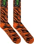 Meia Unissex Gnarly Tigre Cano Longo Algodão - Laranja