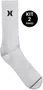 Meia Unissex Hurley Logo Surf Kit/2 Pares Cano Alto - Branco