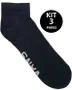 Meia Unissex Vans Classic Ankle Kit/3 - Preto