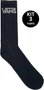 Meia Vans Unissex Classic Crew Kit 3 Pares - Preto