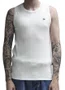 Regata Masculina Canelada Plano C Tank Top Estampada - Off White