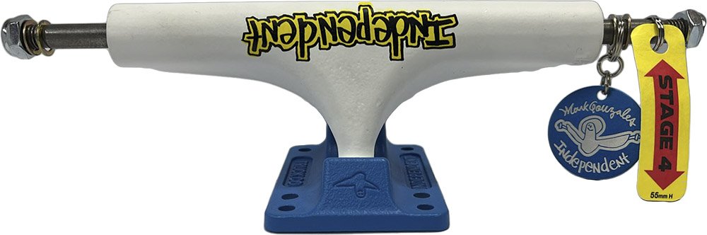 Truck para Skate Independent Stage 4 Pro Mark Gonzales Flat 151MM - Branco/Azul